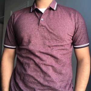 BURGUNDY DRESS POLO SMALL
